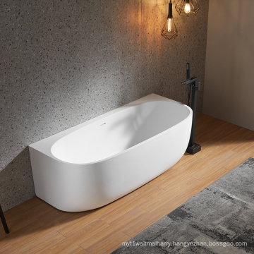 Modern Design OEM Service Durable Solid Surface Matte White Freestanding Bathtub